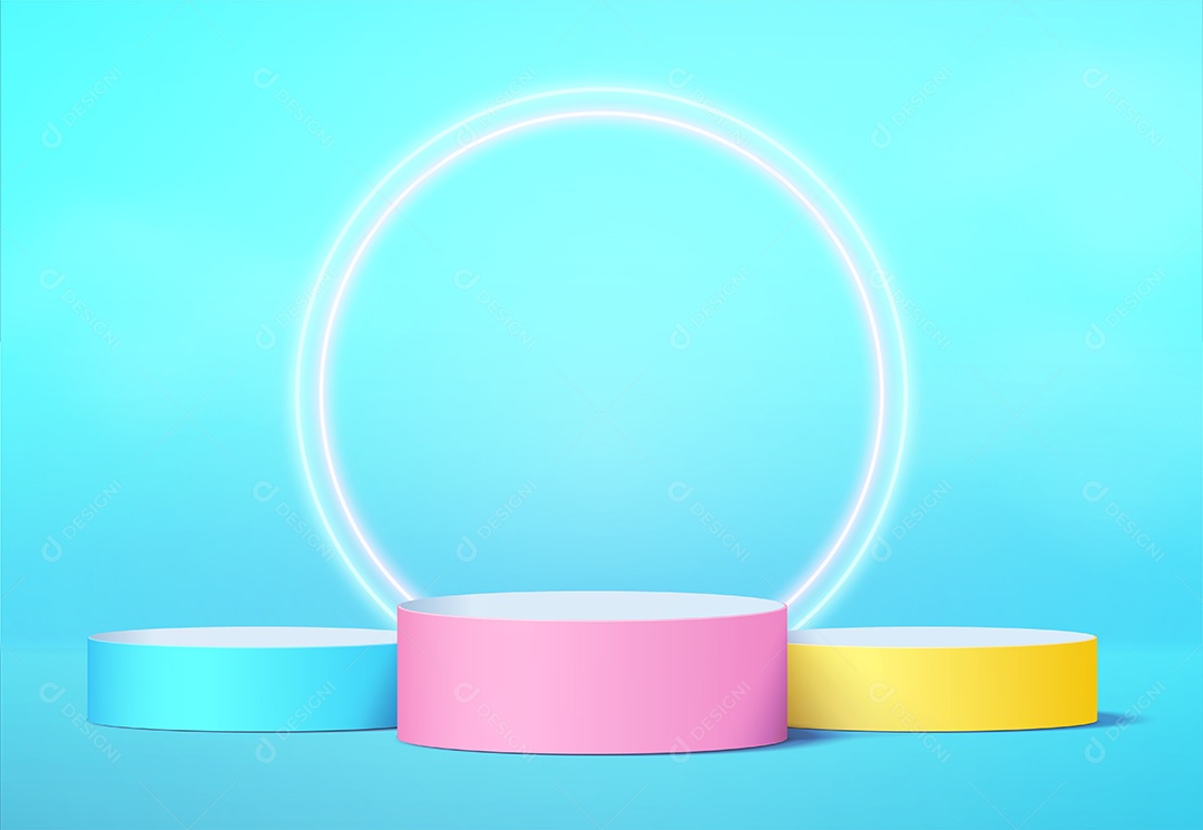 Fundo de Cena Abstrata Com Podium de Cores Suaves Para Produto EPS Editável