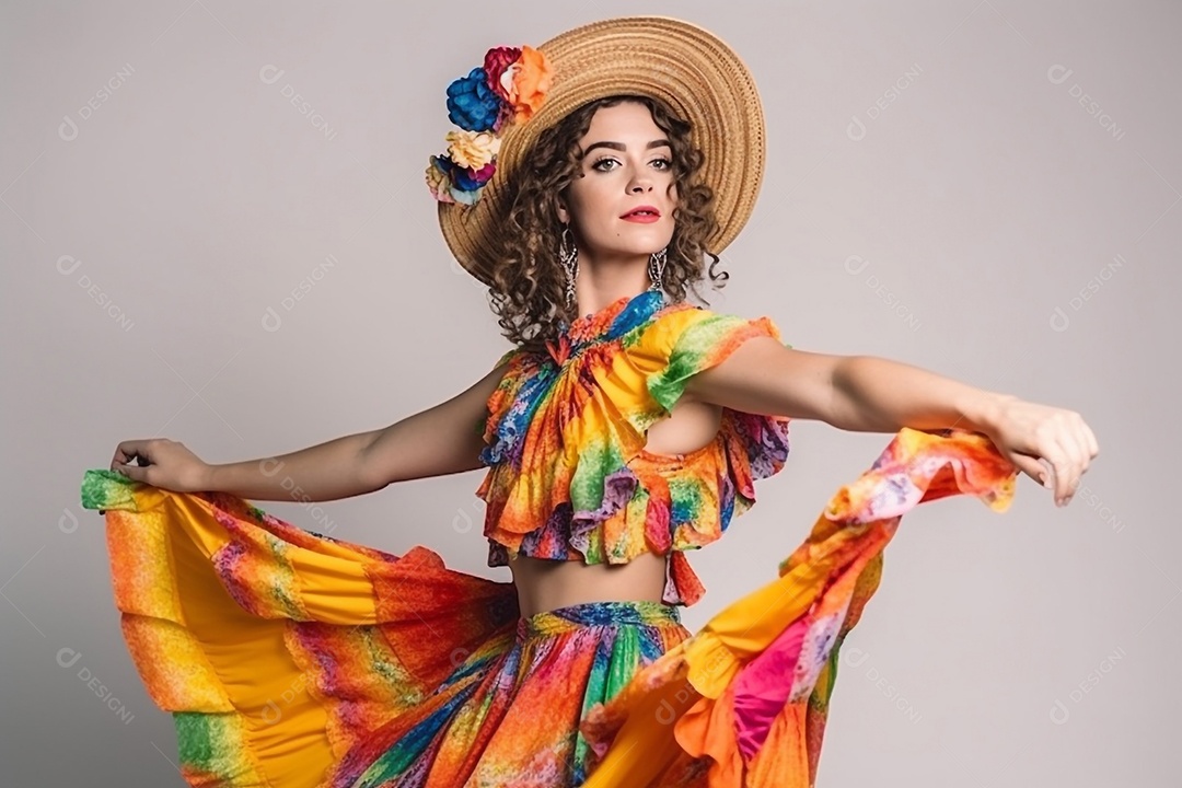 Mulher bonita com vestido de dança