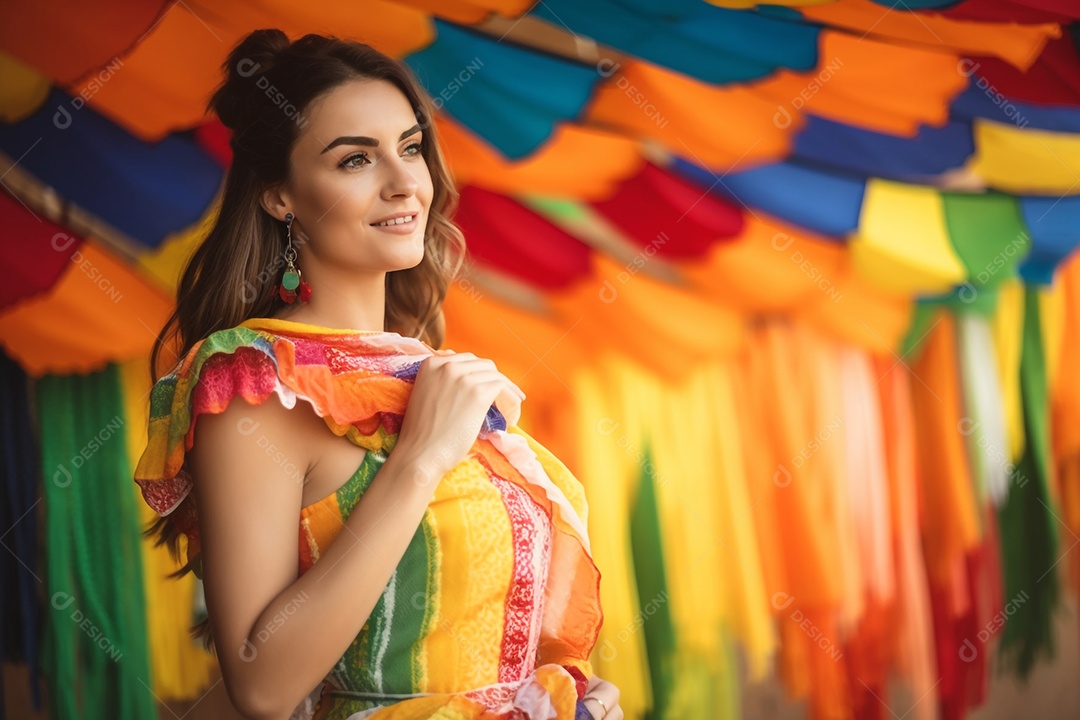 Mulher bonita com vestido de dança