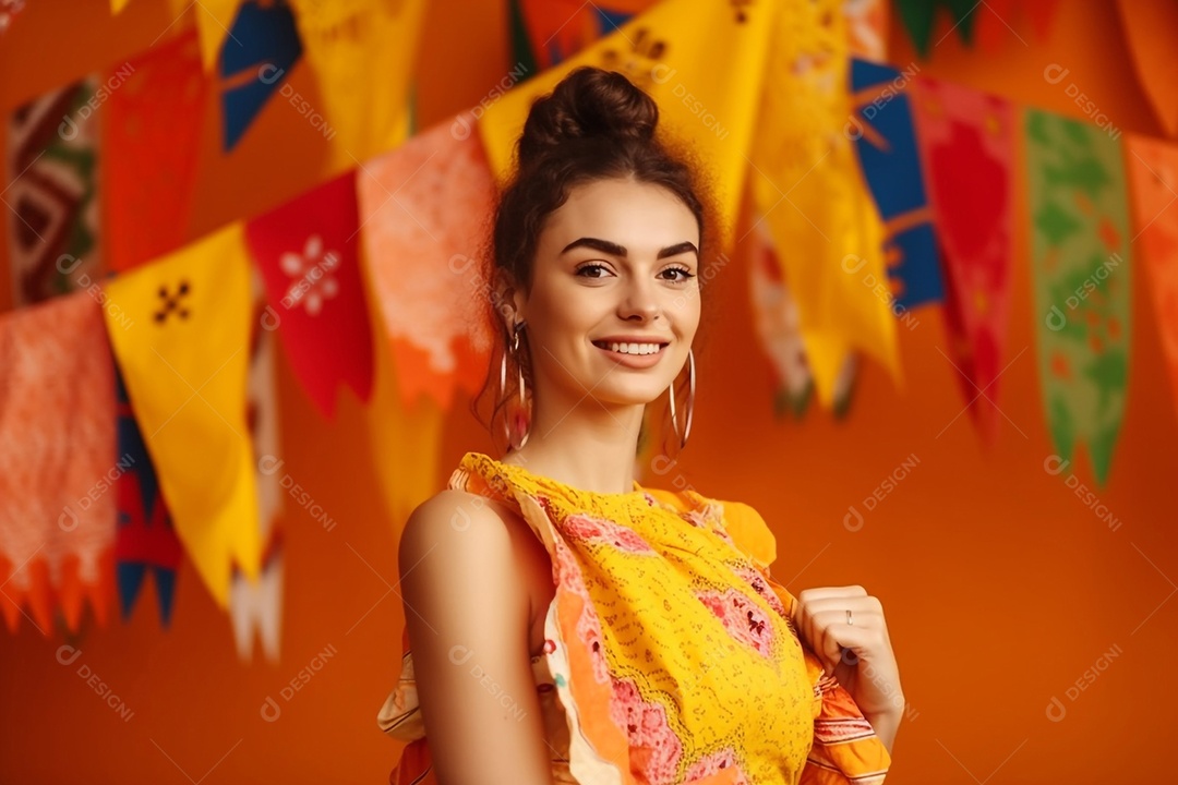 Mulher bonita com vestido de dança