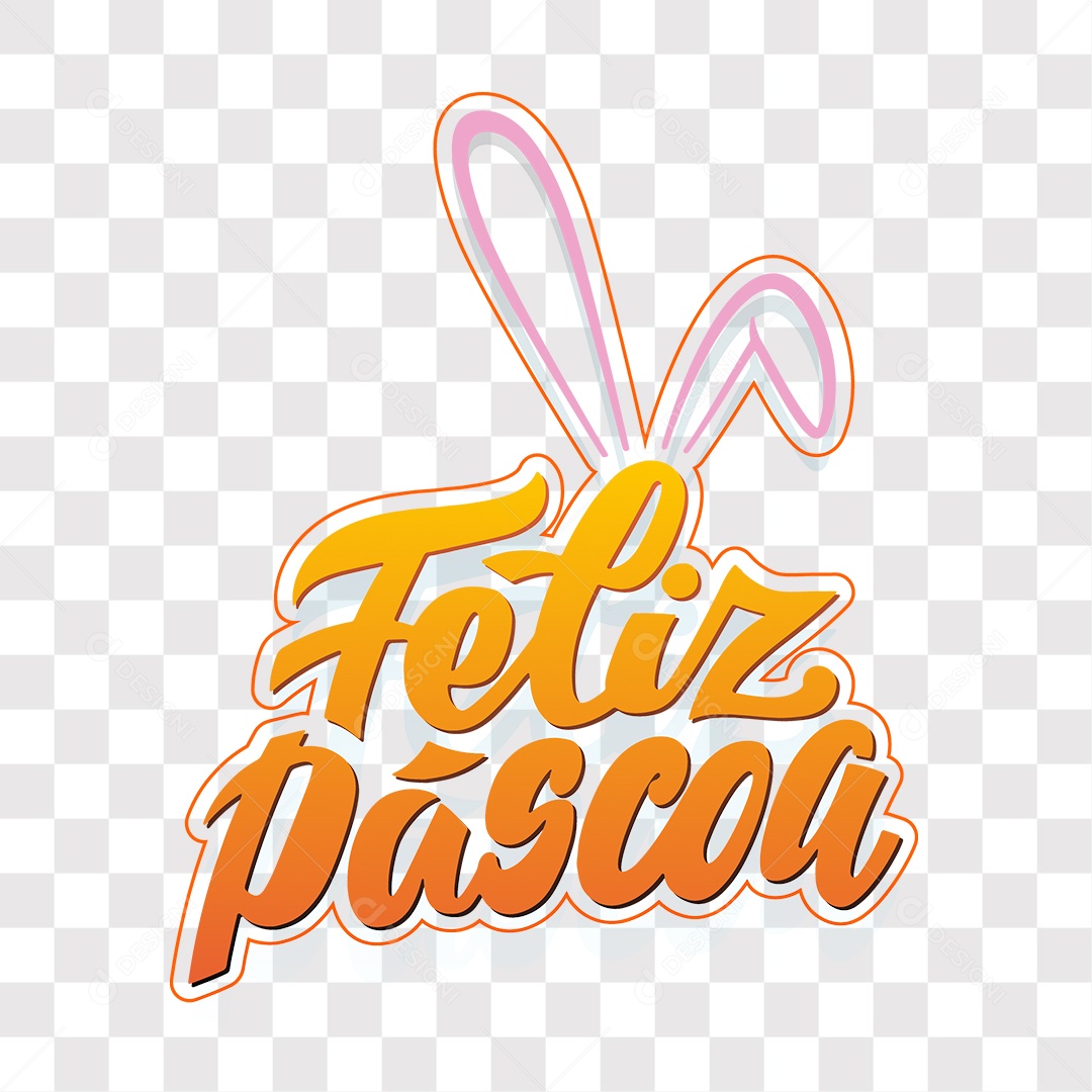 Lettering Feliz Páscoa EPS + PNG