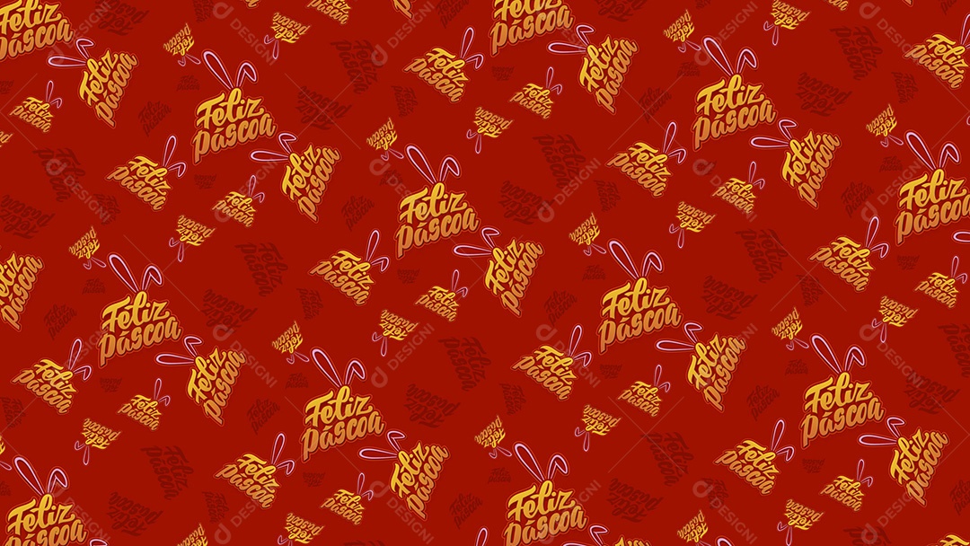 Pattern Padrões Geométricos Texto Feliz Páscoa Em Fundo Vermelho Vetor AI + PAT