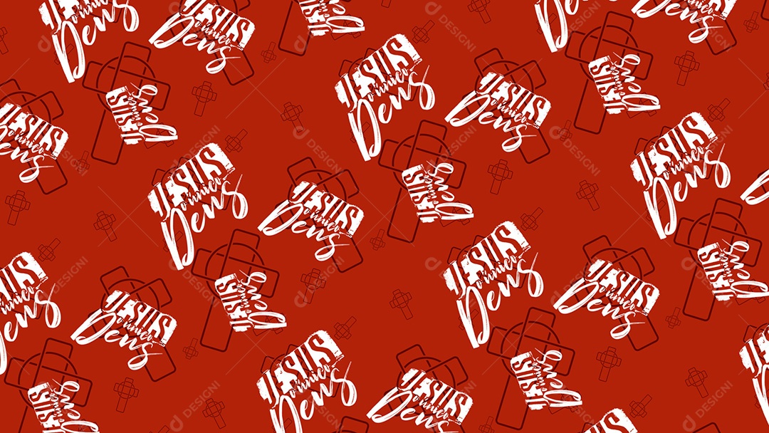 Pattern Padrões Geométricos Texto Jesus O Único Deus Em Fundo Vermelho Vetor AI + PAT
