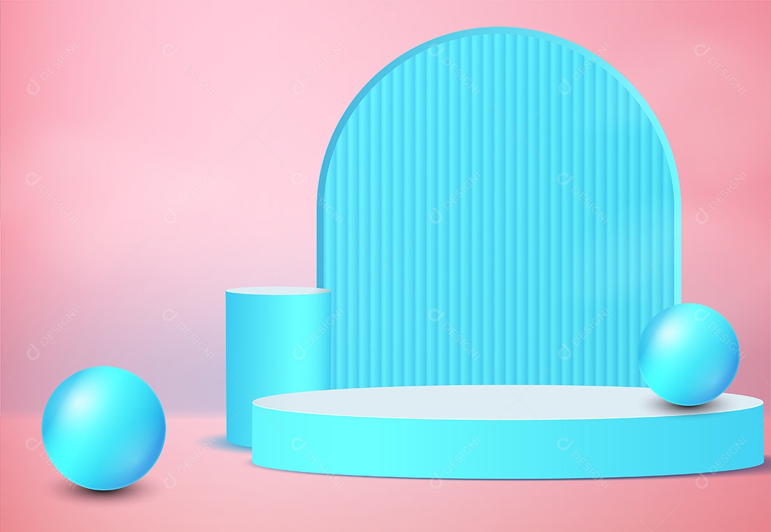 Fundo de Cena Abstrata Com Podium de Cores Suaves Para Produto EPS Editável