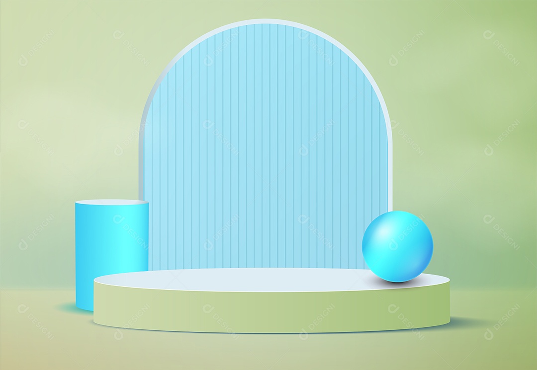 Fundo de Cena Abstrata Com Podium de Cores Suaves Para Produto EPS Editável