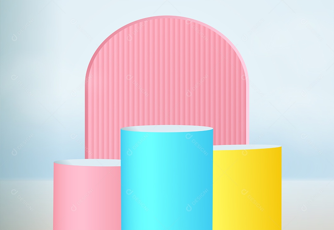 Fundo de Cena Abstrata Com Podium de Cores Suaves Para Produto EPS Editável