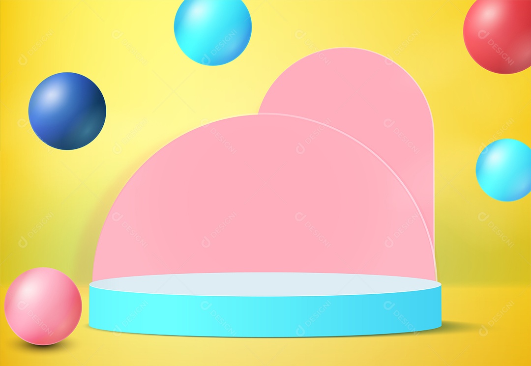 Fundo de Cena Abstrata Com Podium de Cores Suaves Para Produto EPS Editável