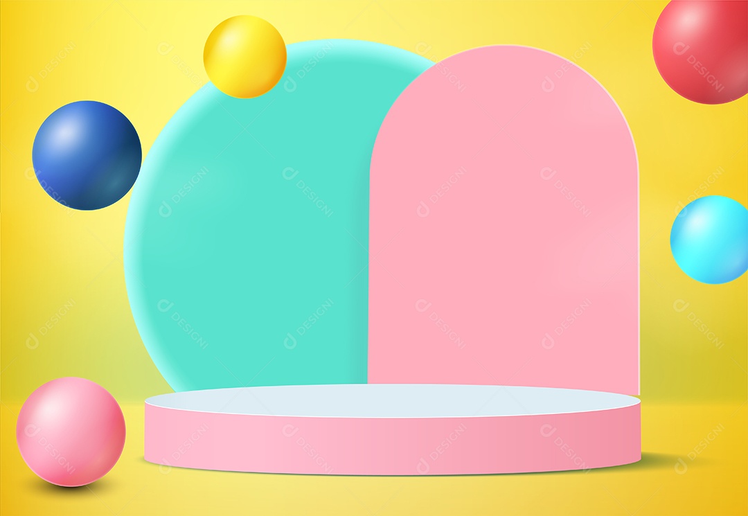 Fundo de Cena Abstrata Com Podium de Cores Suaves Para Produto EPS Editável