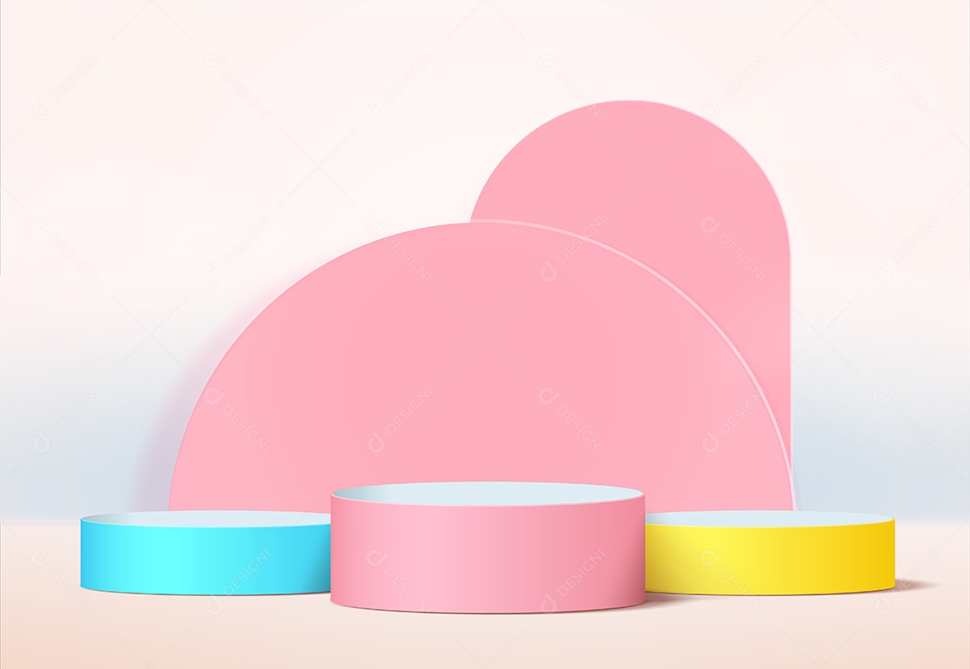 Fundo de Cena Abstrata Com Podium de Cores Suaves Para Produto EPS Editável