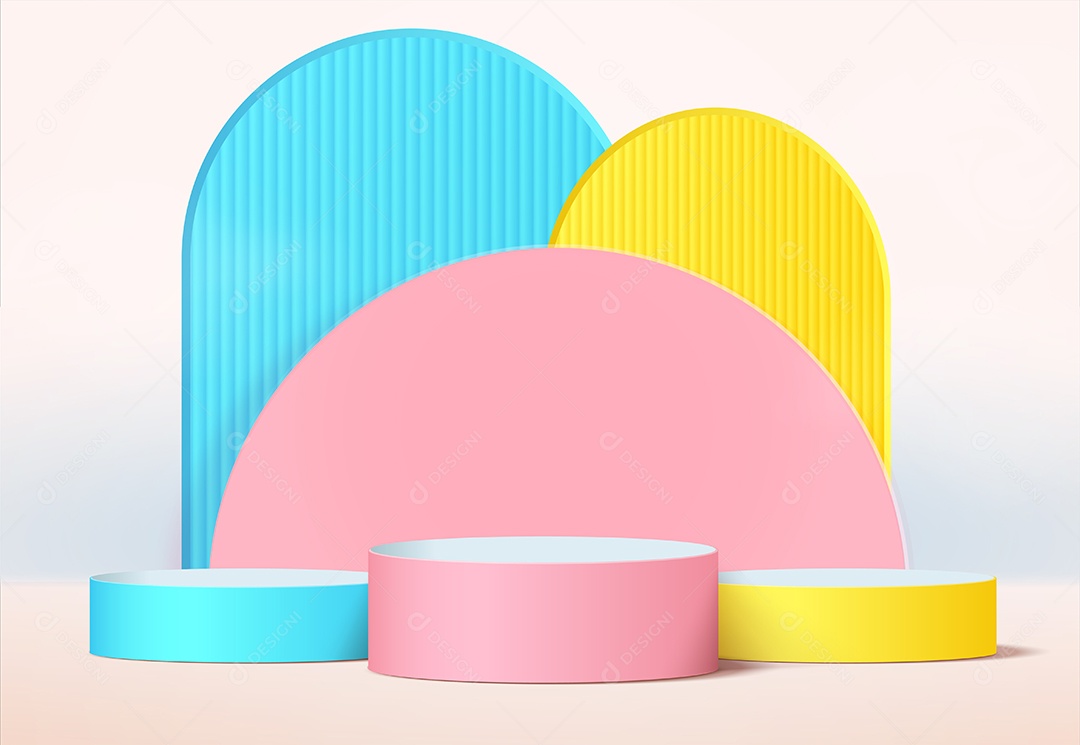 Fundo de Cena Abstrata Com Podium de Cores Suaves Para Produto EPS Editável