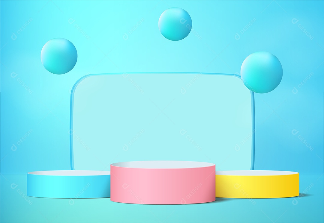 Fundo de Cena Abstrata Com Podium de Cores Suaves Para Produto EPS Editável
