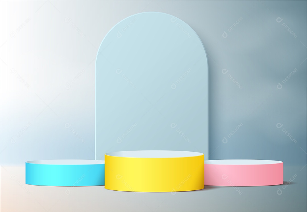 Fundo de Cena Abstrata Com Podium de Cores Suaves Para Produto EPS Editável