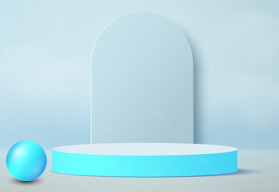 Fundo de Cena Abstrata Com Podium de Cores Suaves Para Produto EPS Editável