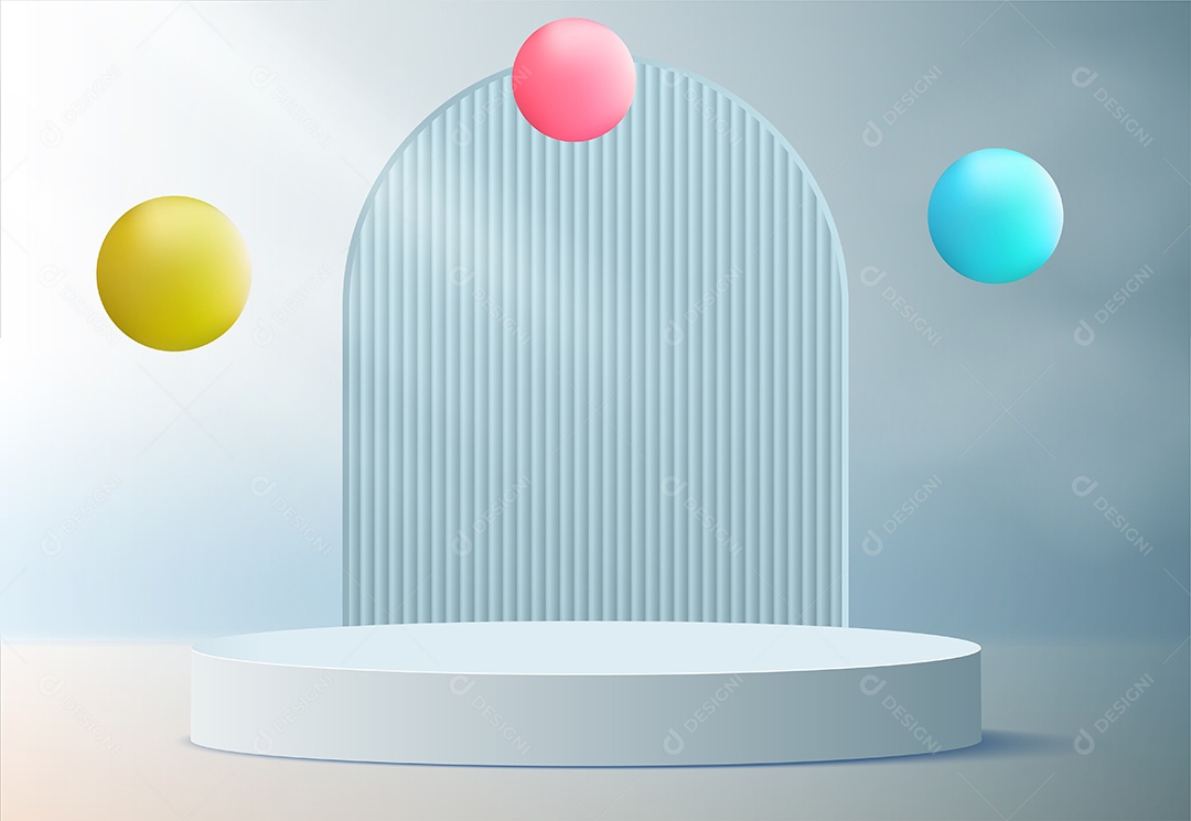 Fundo de Cena Abstrata Com Podium de Cores Suaves Para Produto EPS Editável