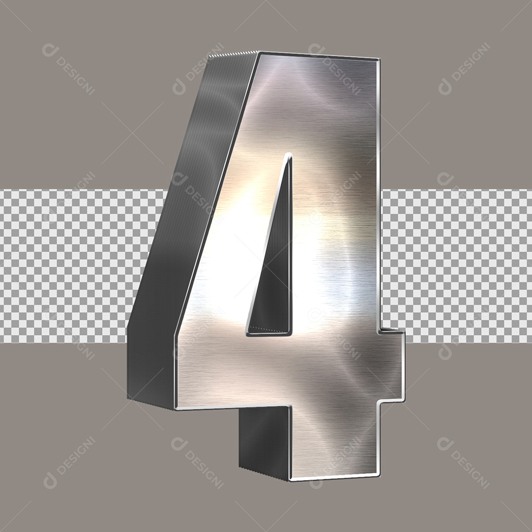 Elemento 3D Para Composição Número 4 PSD