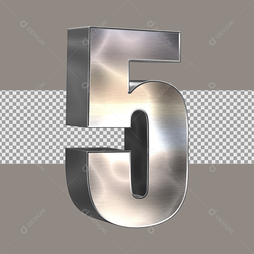 Elemento 3D Para Composição Número 5 PSD