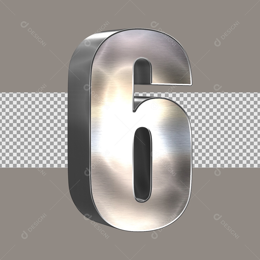 Elemento 3D Para Composição Número 6 PSD