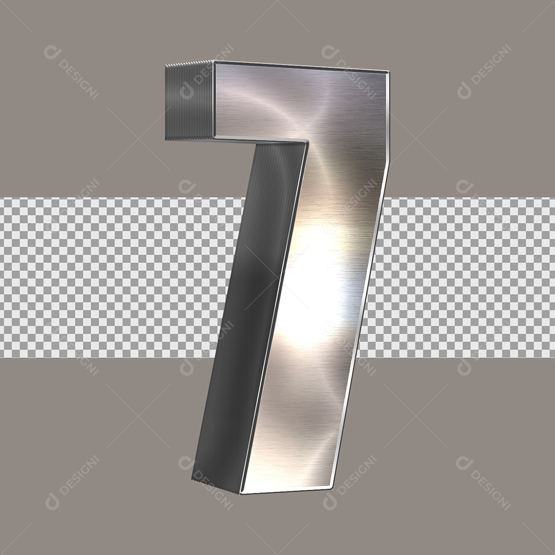 Elemento 3D Para Composição Número 7 PSD