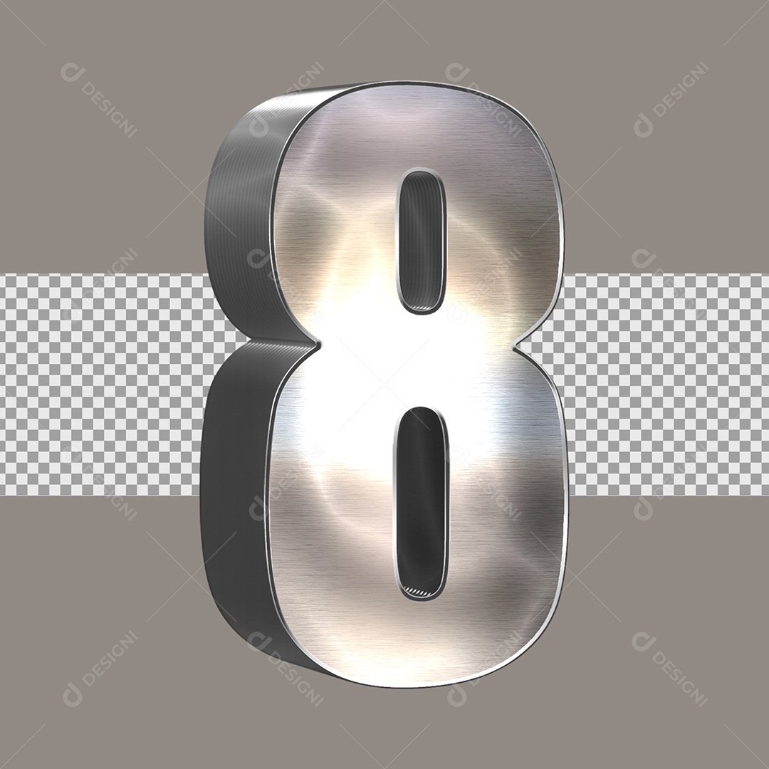 Elemento 3D Para Composição Número 8 PSD