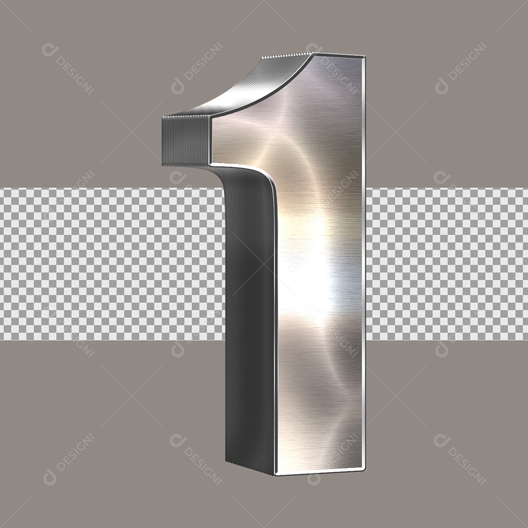 Elemento 3D Para Composição Número 1 PSD