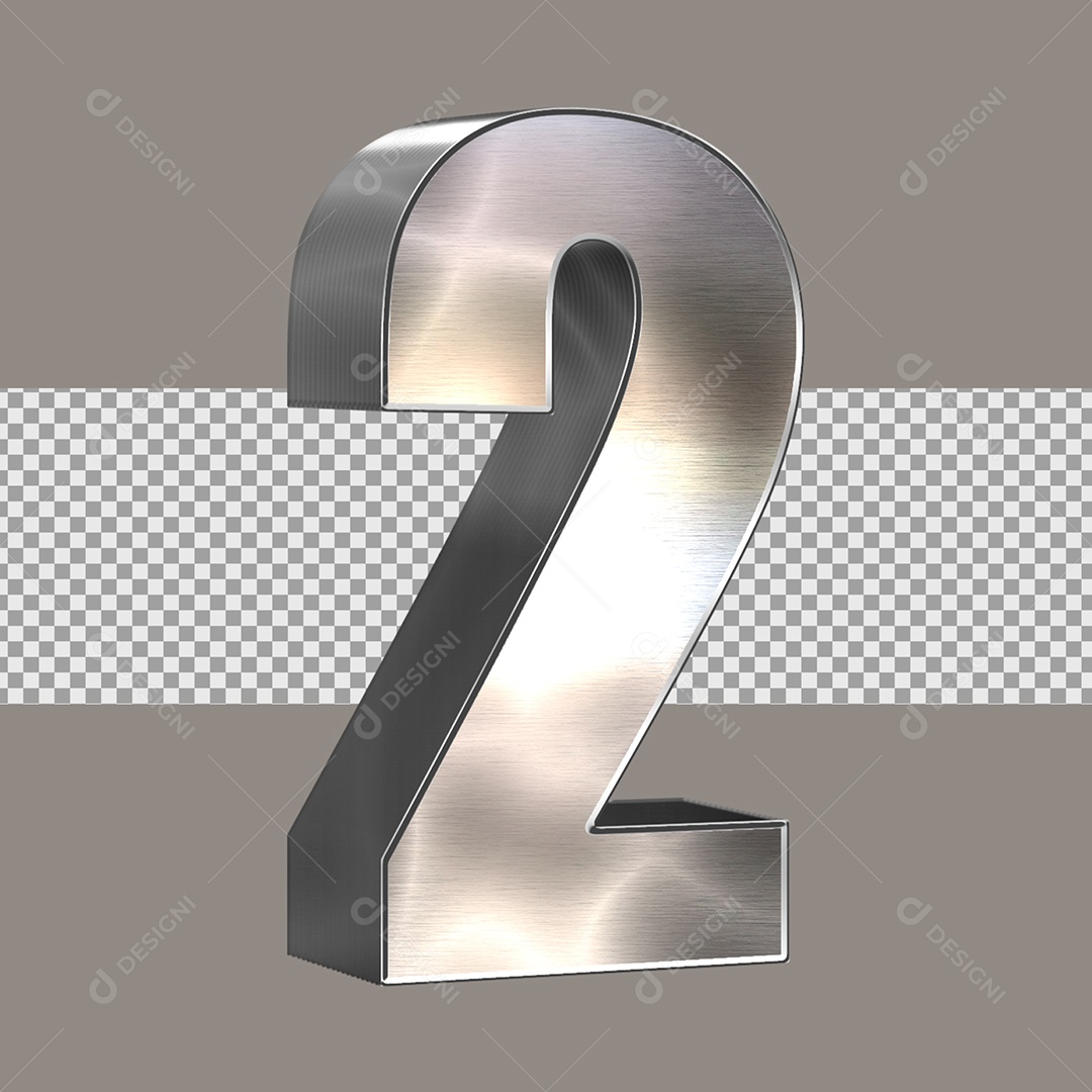 Elemento 3D Para Composição Número 2 PSD