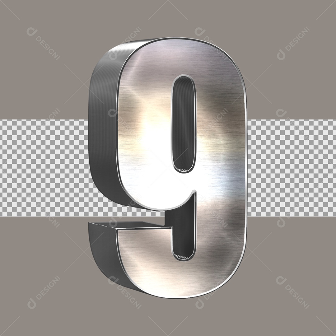 Elemento 3D Para Composição Número 9 PSD