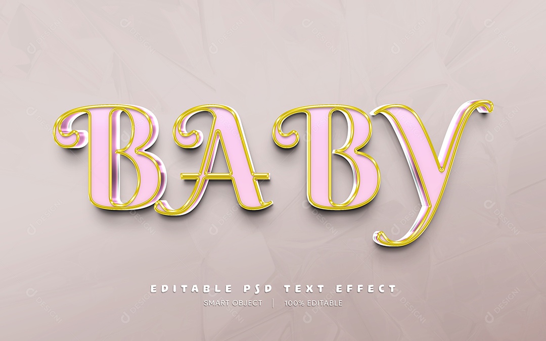 Efeito de Texto Baby PSD Editável