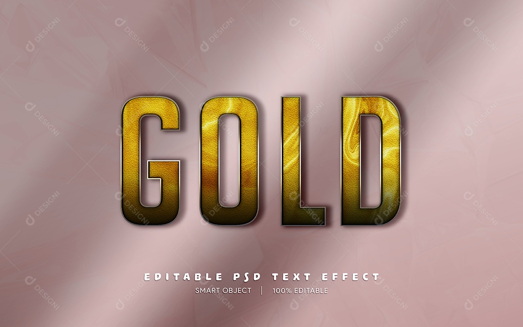 Efeito de Texto Gold PSD Editável