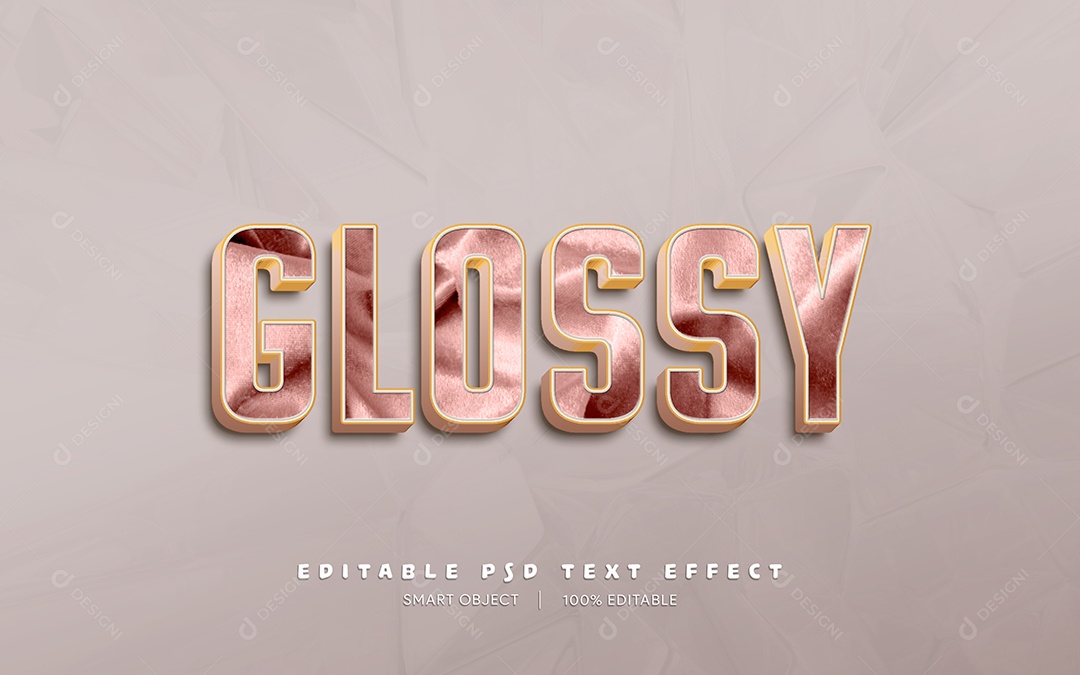 Efeito de Texto Glossy PSD Editável
