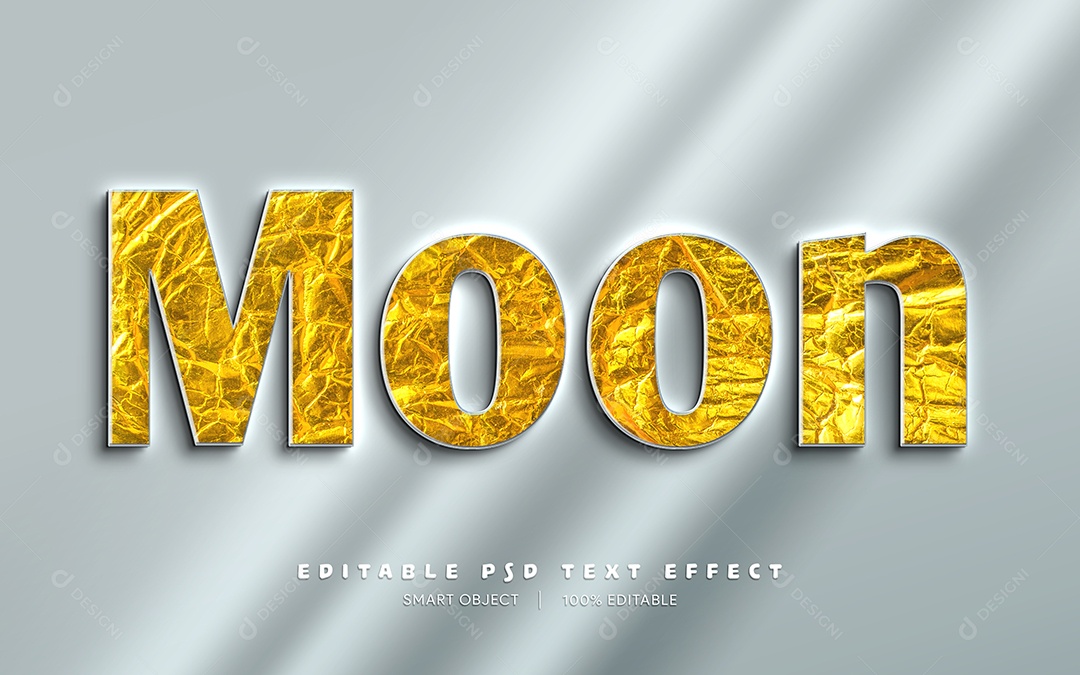 Efeito de Texto Moon PSD Editável