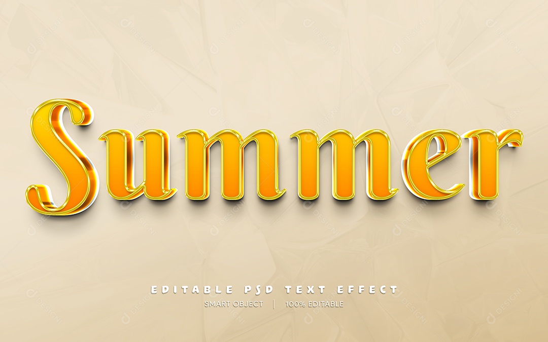 Efeito de Texto Summer PSD Editável