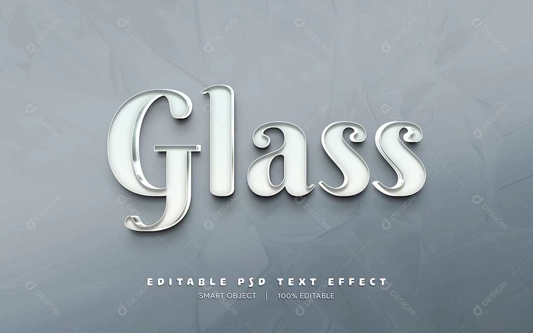 Efeito de Texto Glass PSD Editável