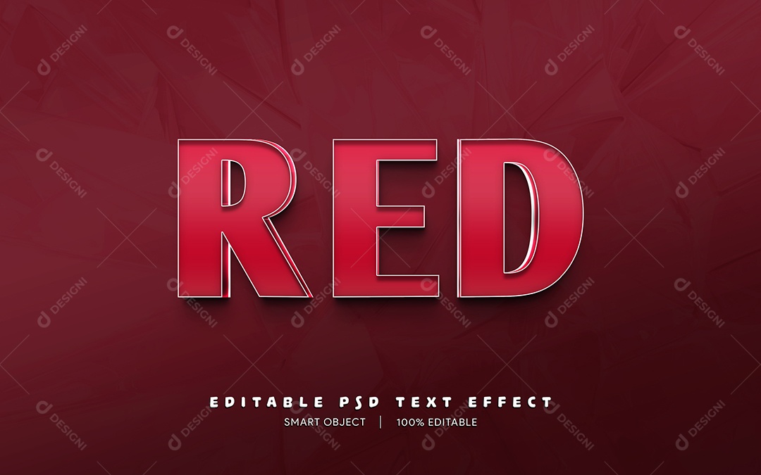 Efeito de Texto Red PSD Editável
