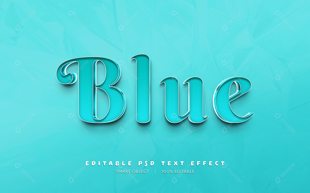 Efeito de Texto Blue PSD Editável
