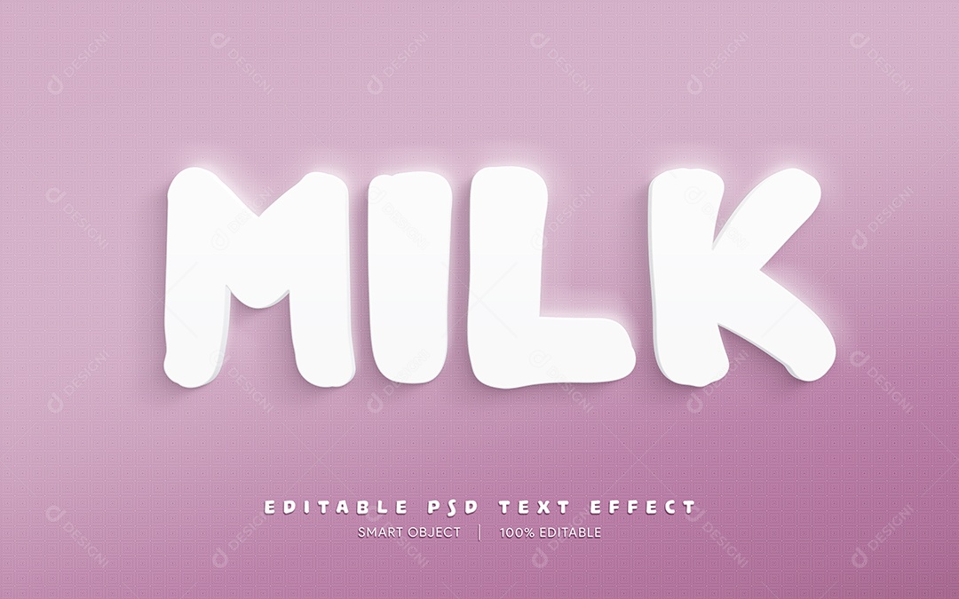 Efeito de Texto Milk PSD Editável