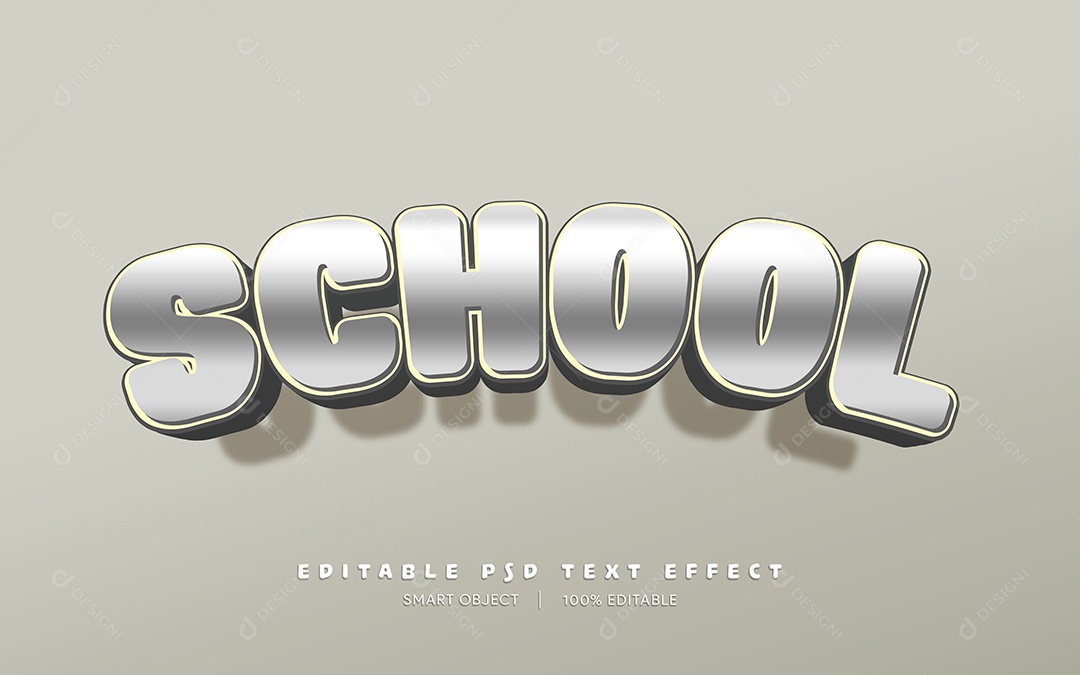 Efeito de Texto School PSD Editável