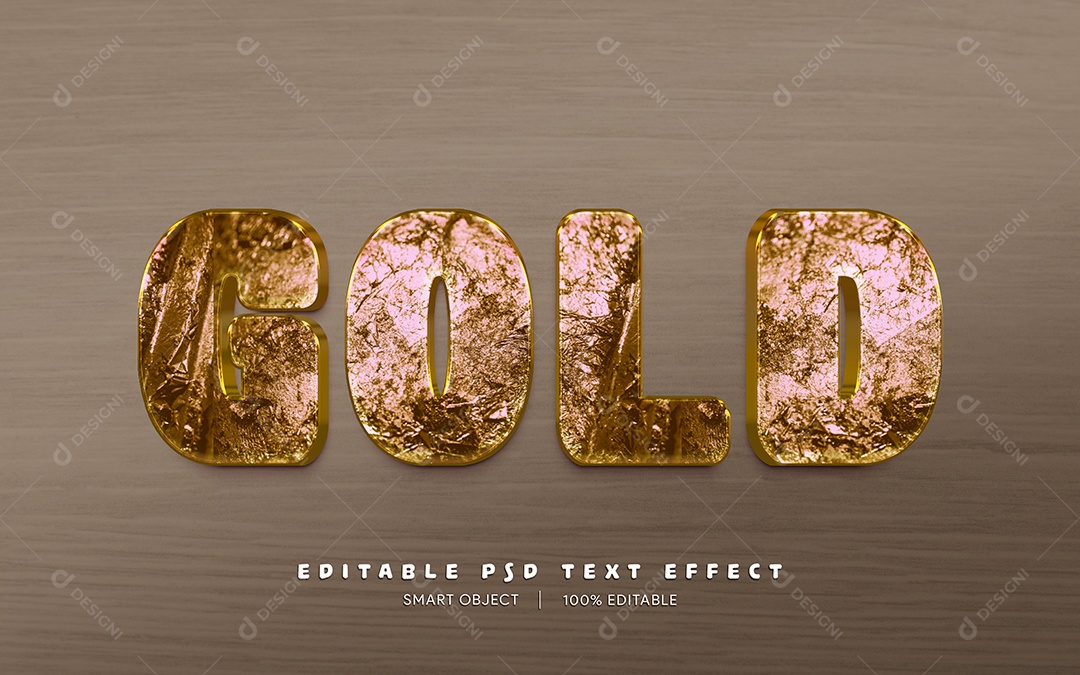 Efeito de Texto Gold PSD Editável