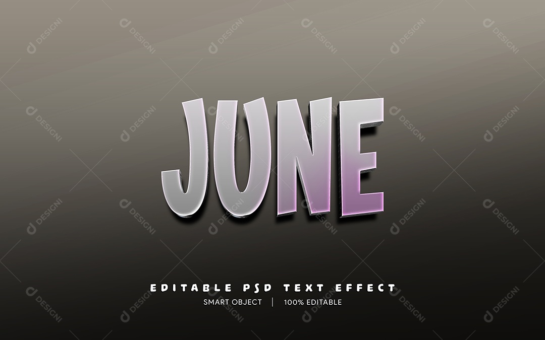 Efeito de Texto June PSD Editável