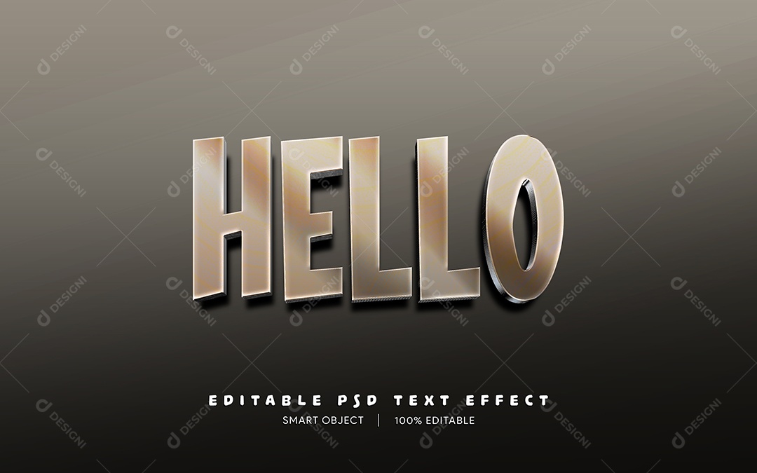 Efeito de Texto Hello PSD Editável