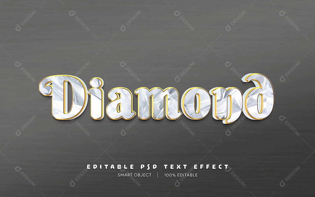 Efeito de Texto Diamond PSD Editável