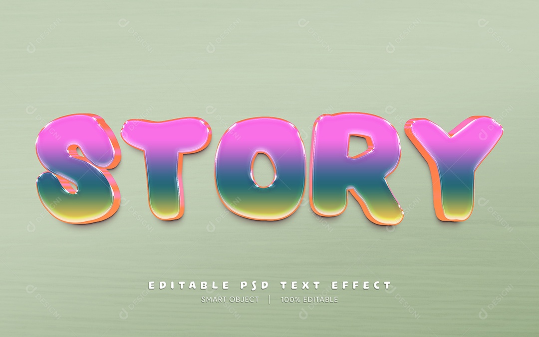 Efeito de Texto Story PSD Editável