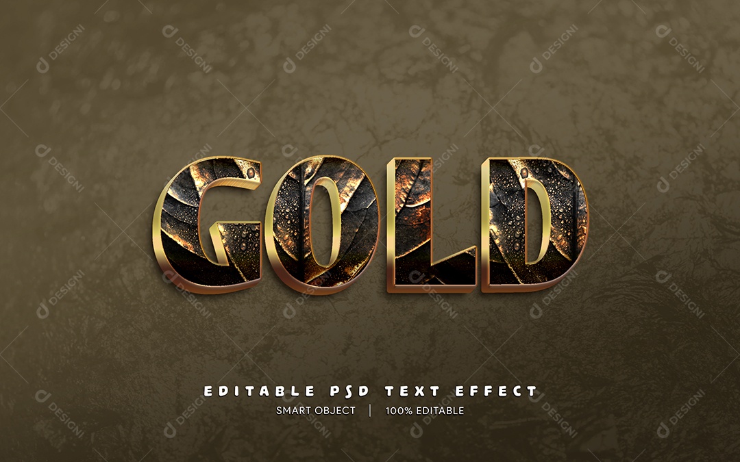 Efeito de Texto Gold PSD Editável
