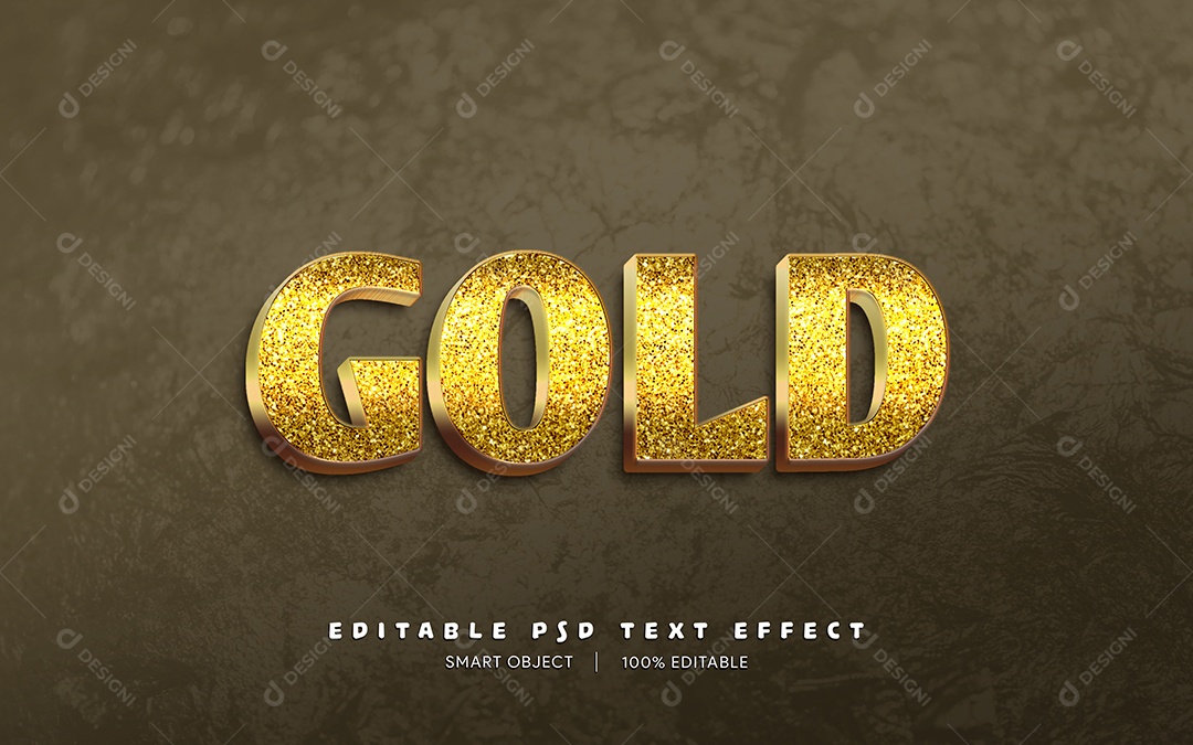 Efeito de Texto Gold PSD Editável