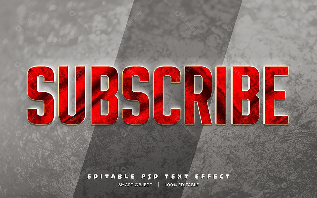 Efeito de Texto Subscribe PSD Editável