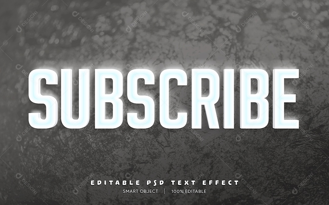 Efeito de Texto Subscribe PSD Editável