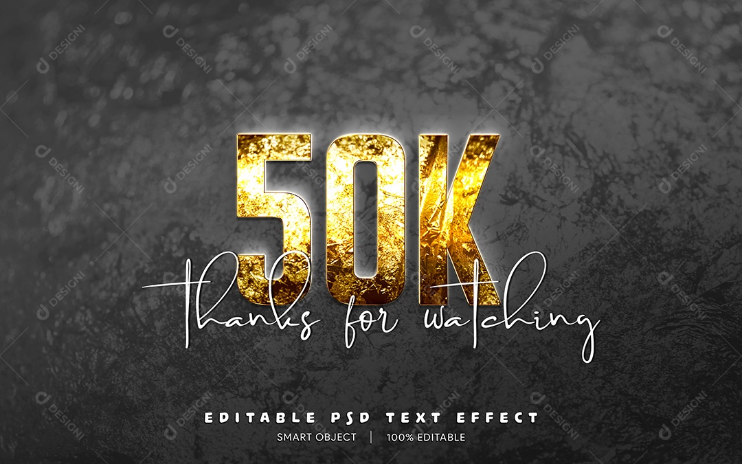 Efeito de Texto 50K PSD Editável