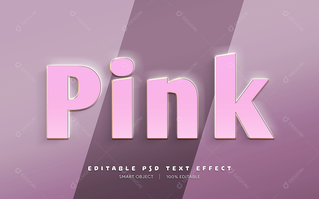 Efeito de Texto Pink PSD Editável
