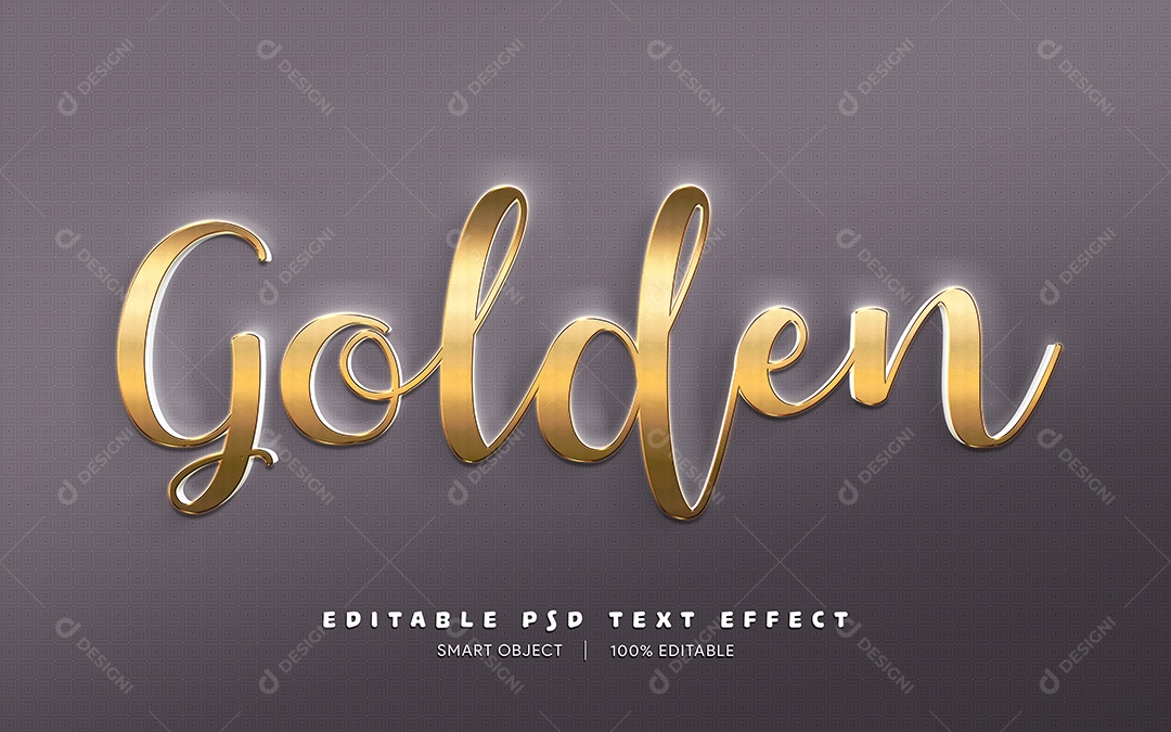 Efeito de Texto Golden PSD Editável