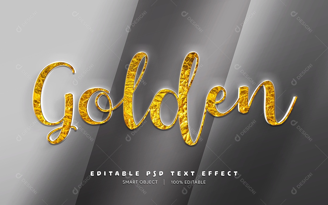 Efeito de Texto Golden PSD Editável