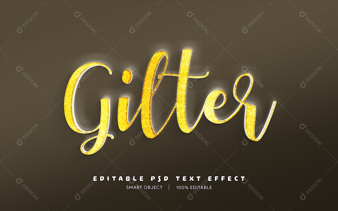 Efeito de Texto Gilter PSD Editável